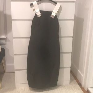 ASOS black dress w white buckle straps